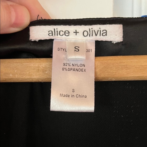 Alice + Olivia Black and Blue Sequin Mini Dress Small Check Checkerboard Pattern - Picture 12 of 12